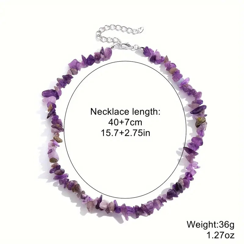 Adjustable Natural Stone Beaded Necklace Set (Green mix)