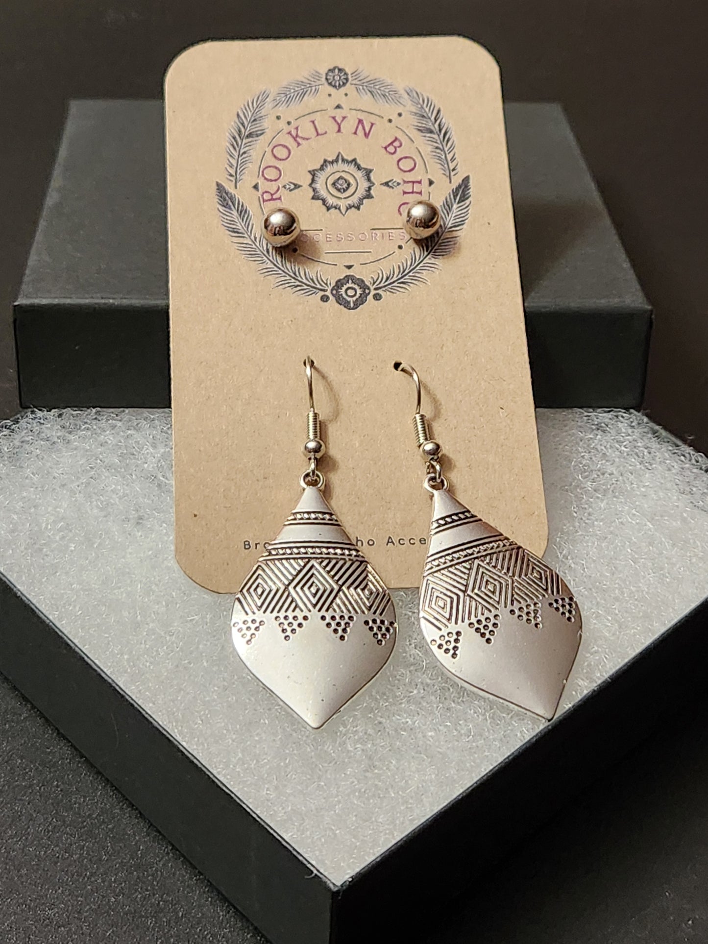 Bohemian Style Two Pair Round Earring Set