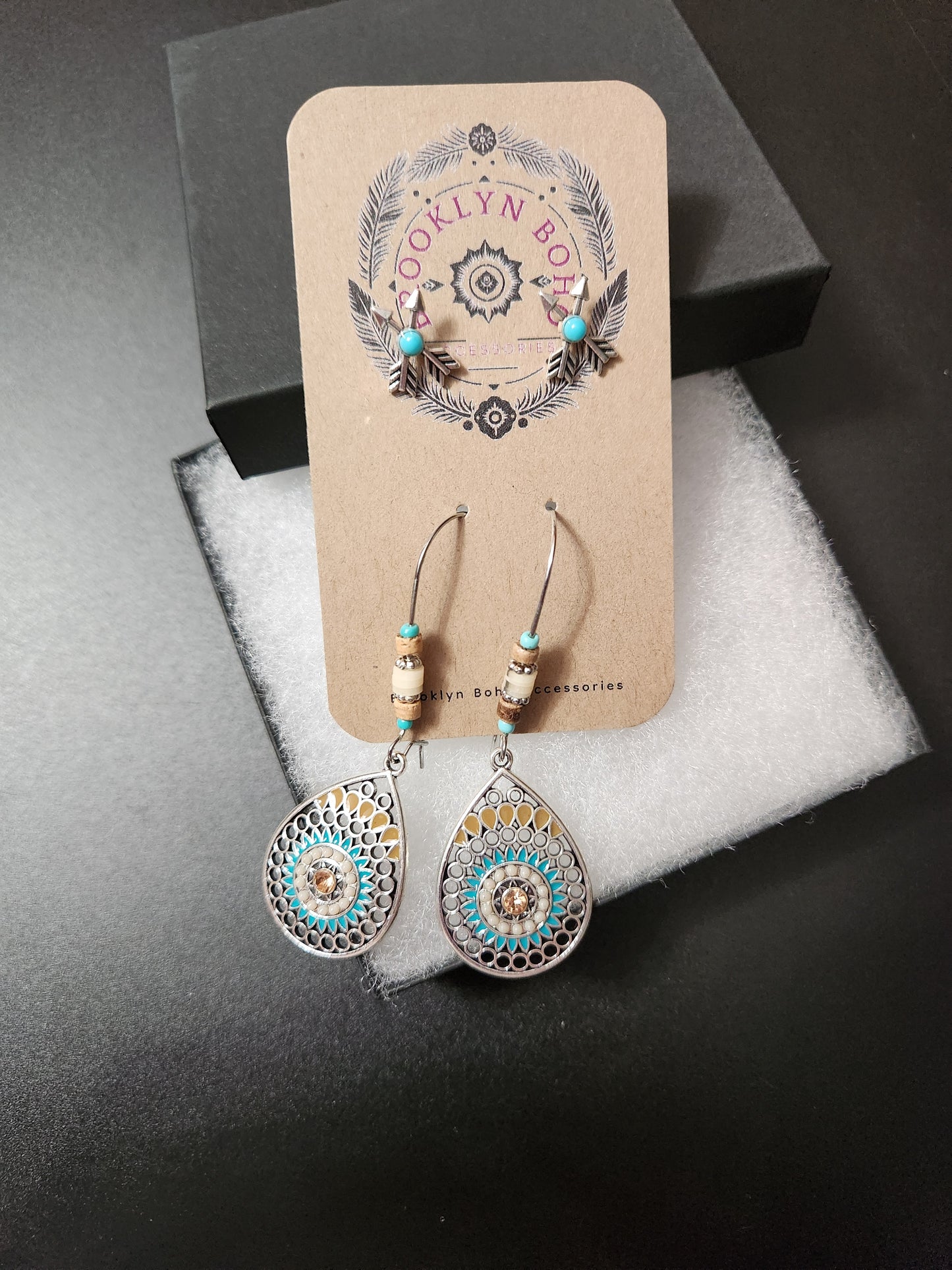 Bohemian Style Two Pair Arrow Earring Set