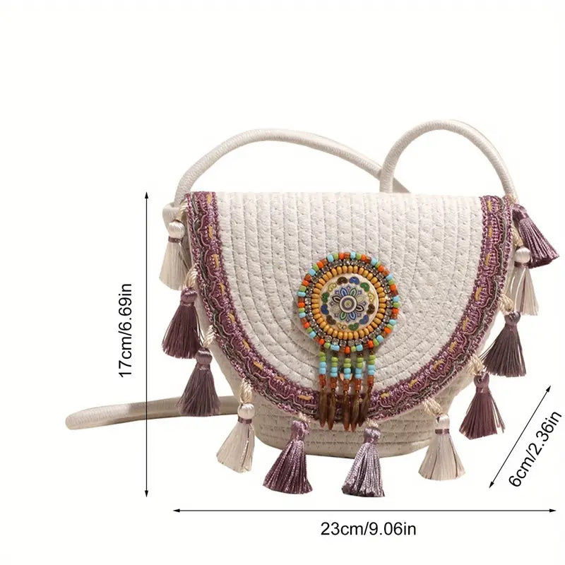 Crossbody Bohemian Bag (Purple)