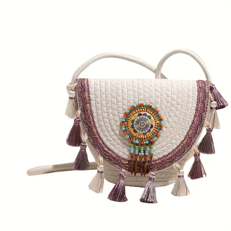 Crossbody Bohemian Bag (Purple)