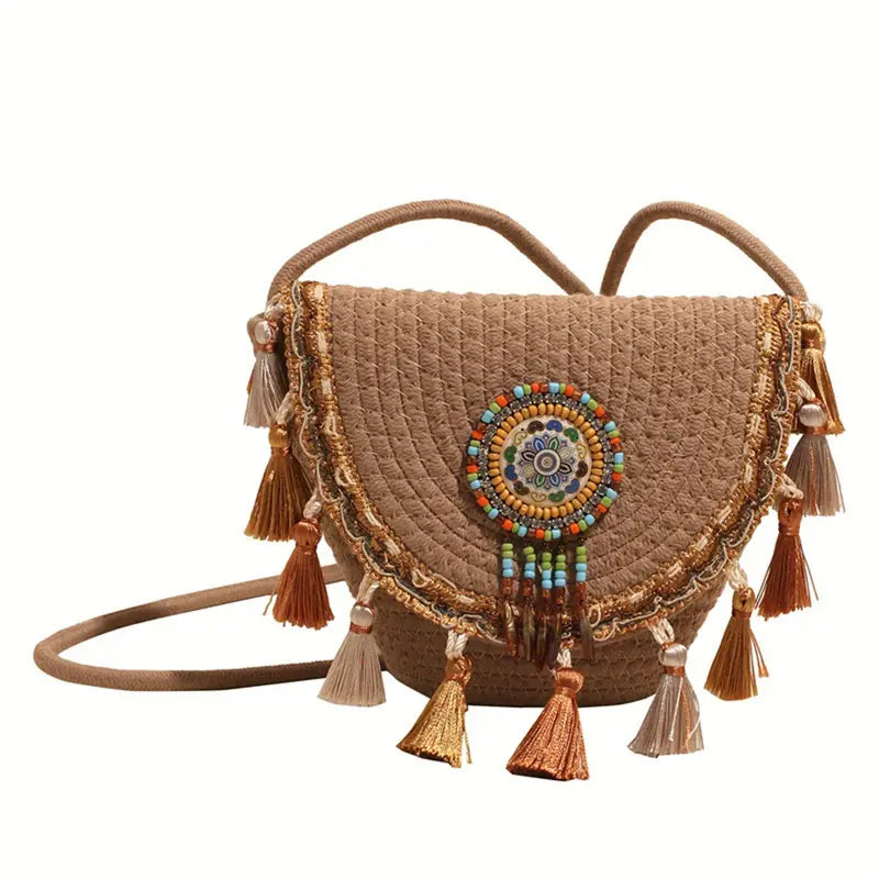 Crossbody Bohemian Bag (Tan)